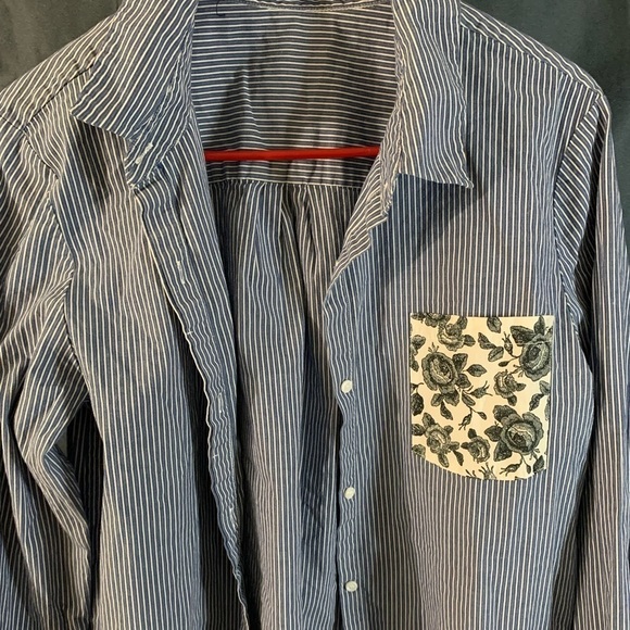 blue pinstripe button down - Picture 1 of 3